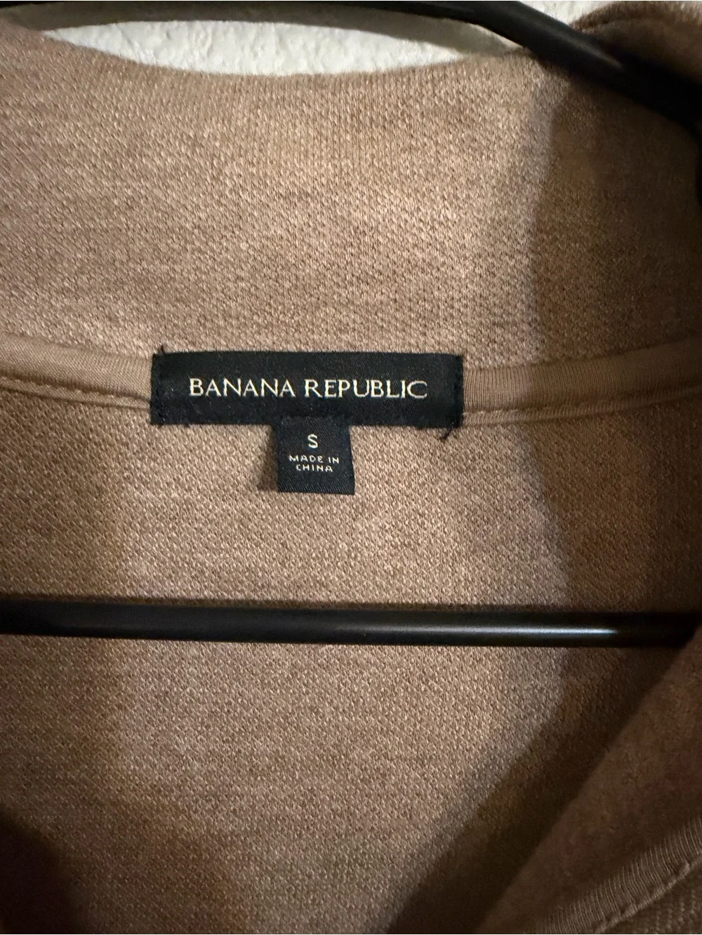 Banana Republic Men’s Zip-Up Sweater in Camel Brown